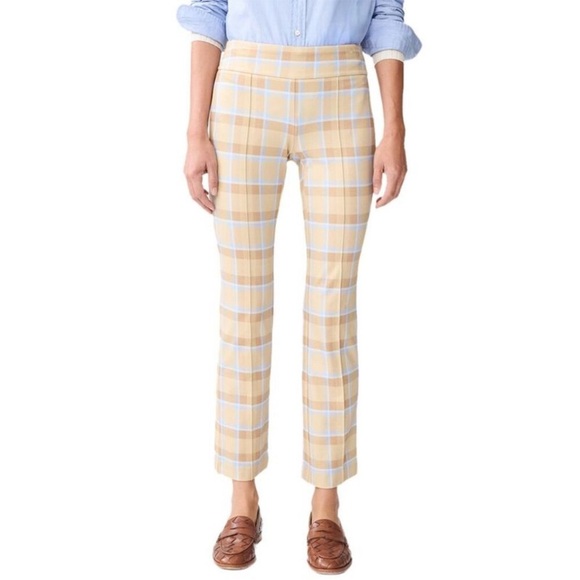 J. McLaughlin Pants - J. McLaughlin Tan and White Plaid Cropped Rylie Pants Size XL